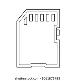 Smart phone sim card vector line icon isolated on white background. SD card line icon for infographic, website or app.