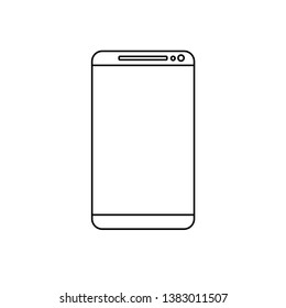 smart phone simple flat vector icon black and white line art 