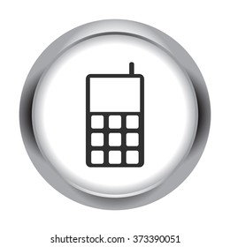 Smart phone simple icon on colorful round background