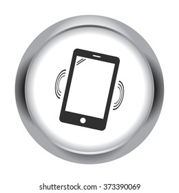 Smart phone simple icon on colorful round background