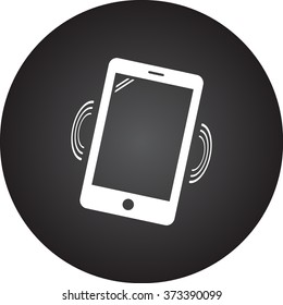 Smart phone simple icon on colorful round background