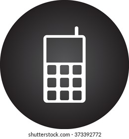 Smart phone simple icon on colorful round background