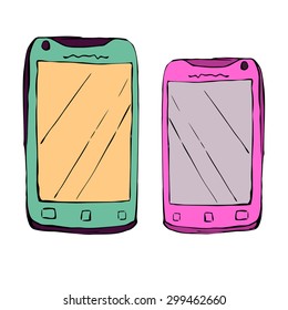 Smart Phone - Sketch Illustration In Vector