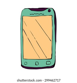 Smart phone - sketch illustration in vector