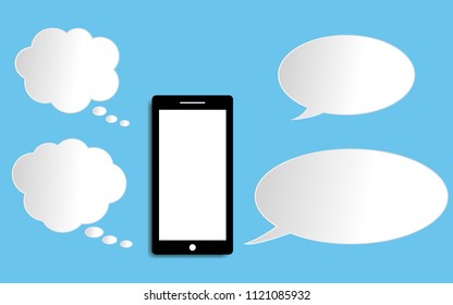 Smart phone with speech bubble flat design modern vector illustration concept.