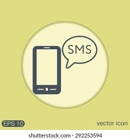 smart phone with the symbol of sms dialog