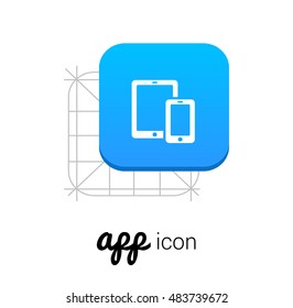 Smart phone Tablet Blue Mobile App UI/UX Button Corporate Logo / Icon Design