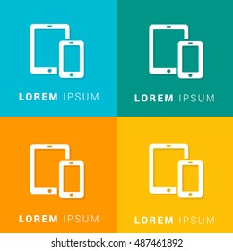 Smart phone Tablet Four Color Material Designed Icon / Logo