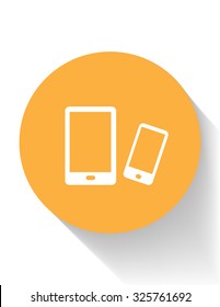 Smart phone and tablet icon , Vector illustration flat design with long shadow