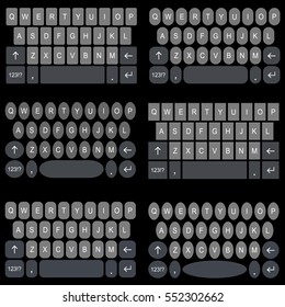 Smart Phone / Tablet Keyboard Template. Flat Design Vector Illustration