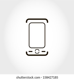 Smart phone or tablet PC black vector icon, isolated on white background
