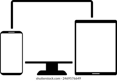 Smart phone, tablet and PC icon