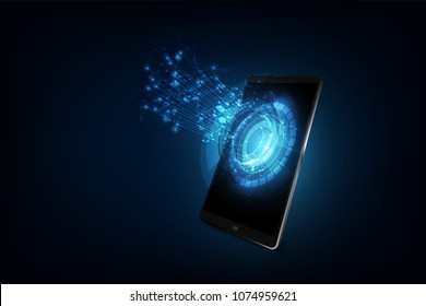 smart phone technology, network connect vector illustration