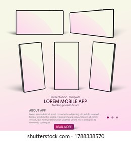 Smart phone template presentation of interface. Vector