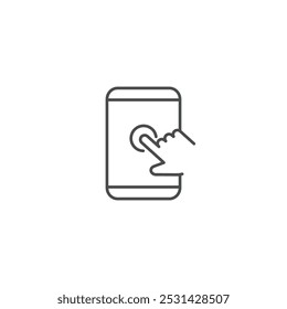 Vetor de símbolo de ícone de tela sensível ao toque do telefone inteligente