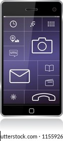 Smart Phone with touch screen and  icons eps10