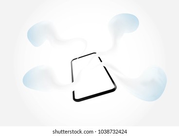 Smart phone transfer data by cloud concept of smart communication, Eps 10 vector 