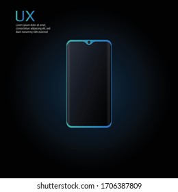 smart phone UX concept.Conceptual vector illustration in flat style design.Isolated on background.