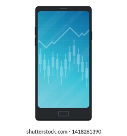 Smart phone vector. business graph. wallpaper.