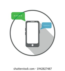 Smart phone vector design with chat view and white background