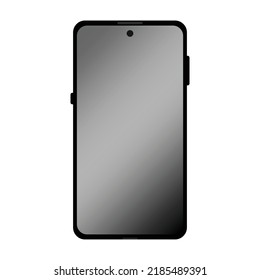 Smart phone vector design with no color isolated on a white square background