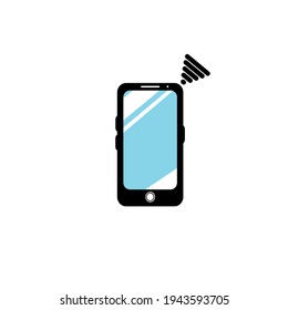 Smart phone vector design with wifi logo and in black and white color