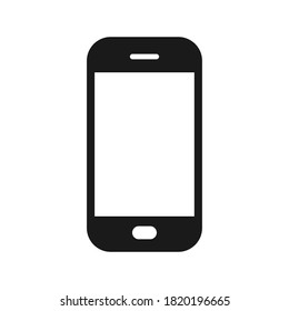 Icono de vector del teléfono inteligente. símbolo de botón de interfaz Web y de aplicación. Señal de Smartphone. Logo de la silueta del teléfono negro. Aislado sobre fondo blanco.