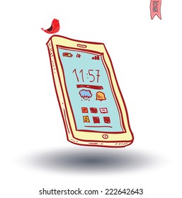  smart phone, vector illustration.