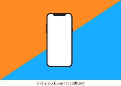 Ilustración de vectores de teléfono inteligente con fondo azul para la ilustración gráfica de plantilla diseño de moda.
