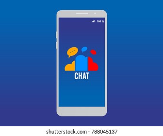 smart phone vector illustration with chat icon eps 10