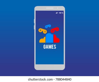 smart phone vector illustration with games icon eps 10
