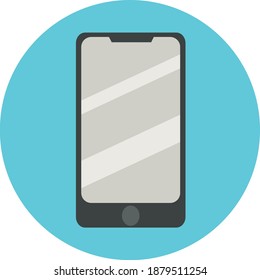 Teléfono inteligente. ilustración vectorial aislada en fondo azul.