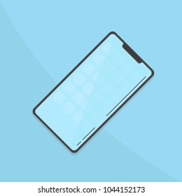Smart phone vector illustration on blue background