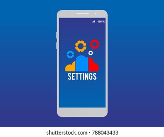 smart phone vector illustration with setting icon eps 10