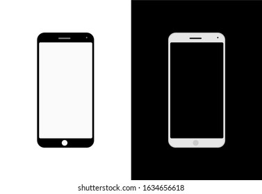 Smart Phone Vector Mockup Black and White Black Ground