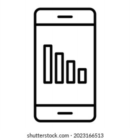 Smart Phone Vector Outline Icon Isolated On White Background
