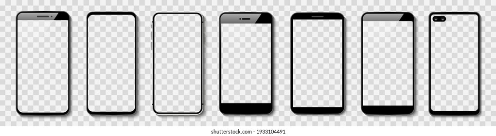 Smart phone vectoron transparent background