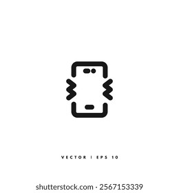 Smart Phone Vibrating Icon. Editable Stroke