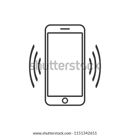 Smart phone vibrating icon. Modern minimalist mobile app ui flat simple icon.