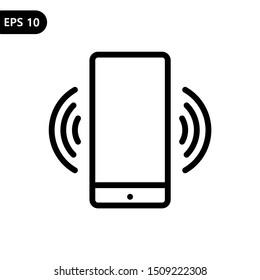 Smart Phone Vibrating Or Ringing Flat Vector Illustration Icon. Eps10