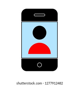 Smart Phone Video Call Icon - Smart Phone Video Call Isolated, Conference-call Illustration - Vector Phone Video Call