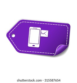 Smart Phone Violet Vector Icon Design