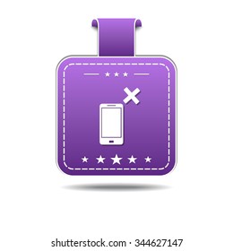 Smart Phone Violet Vector Icon Design