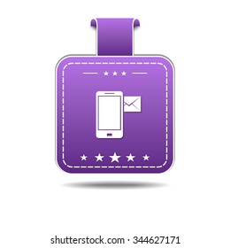 Smart Phone Violet Vector Icon Design