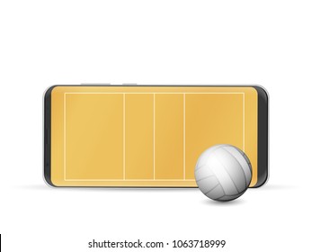 Smart phone volleyball on a white background.