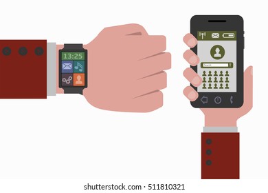 smart phone and smart watch social networks