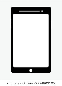  smart phone  with white blank screen isolated on white background