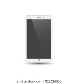 Smart phone, white mobile phone isolated on a white background/vector illustration