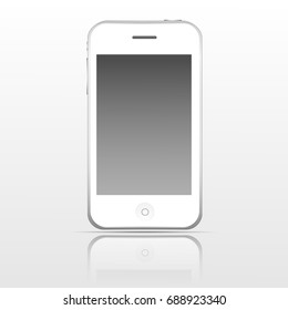  smart phone white mobile template 3gs smart phone with empty screen. Realistic  mobile  vector illustration.