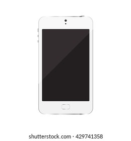 Smart Phone With White Screen Isolated